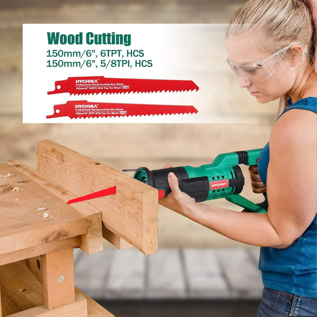 Cordless Reciprocating Saw 20V 2Ah 2 Batteries 4 Saw Blades R4500