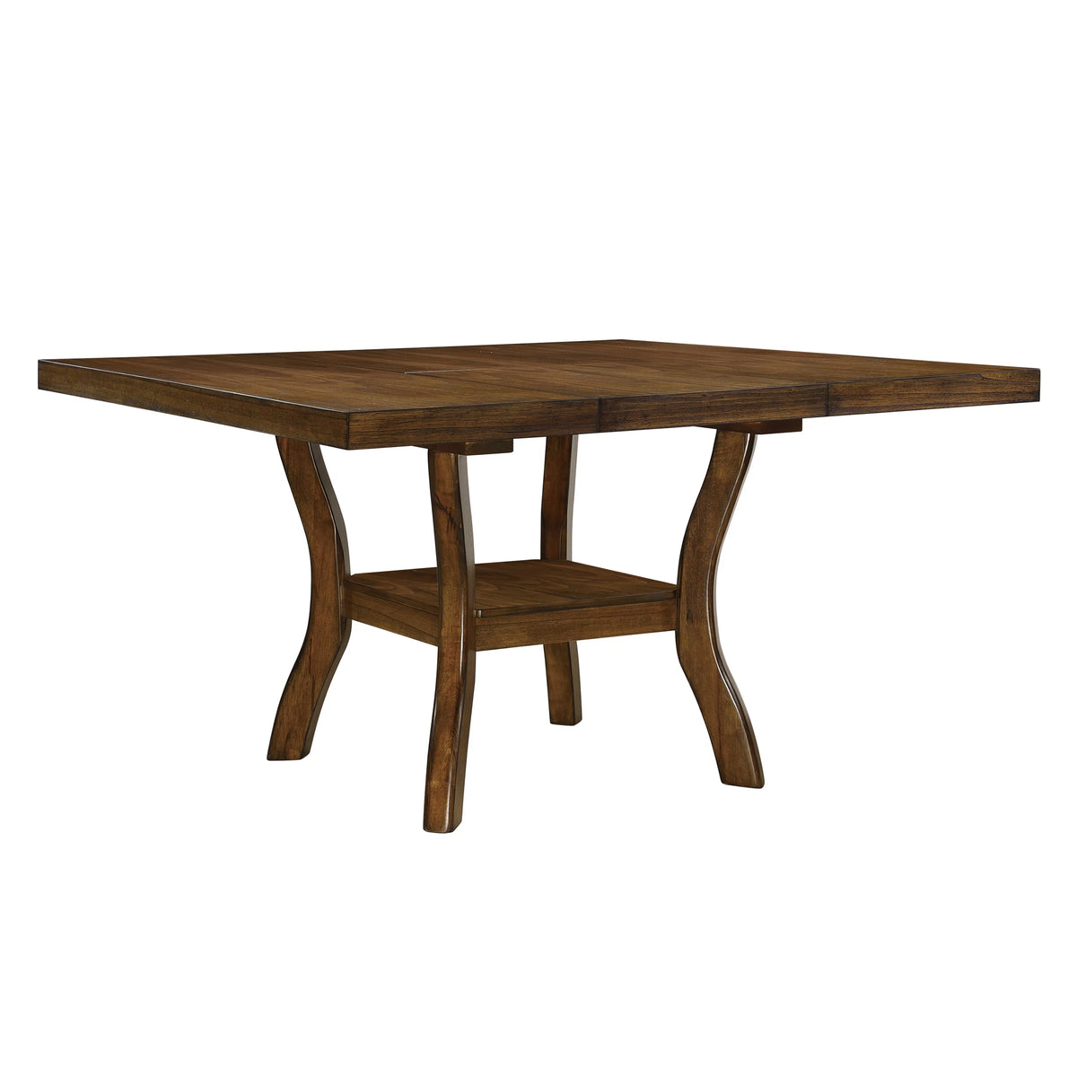 Brown Finish Wood Dining Table with Display Shelf X8213