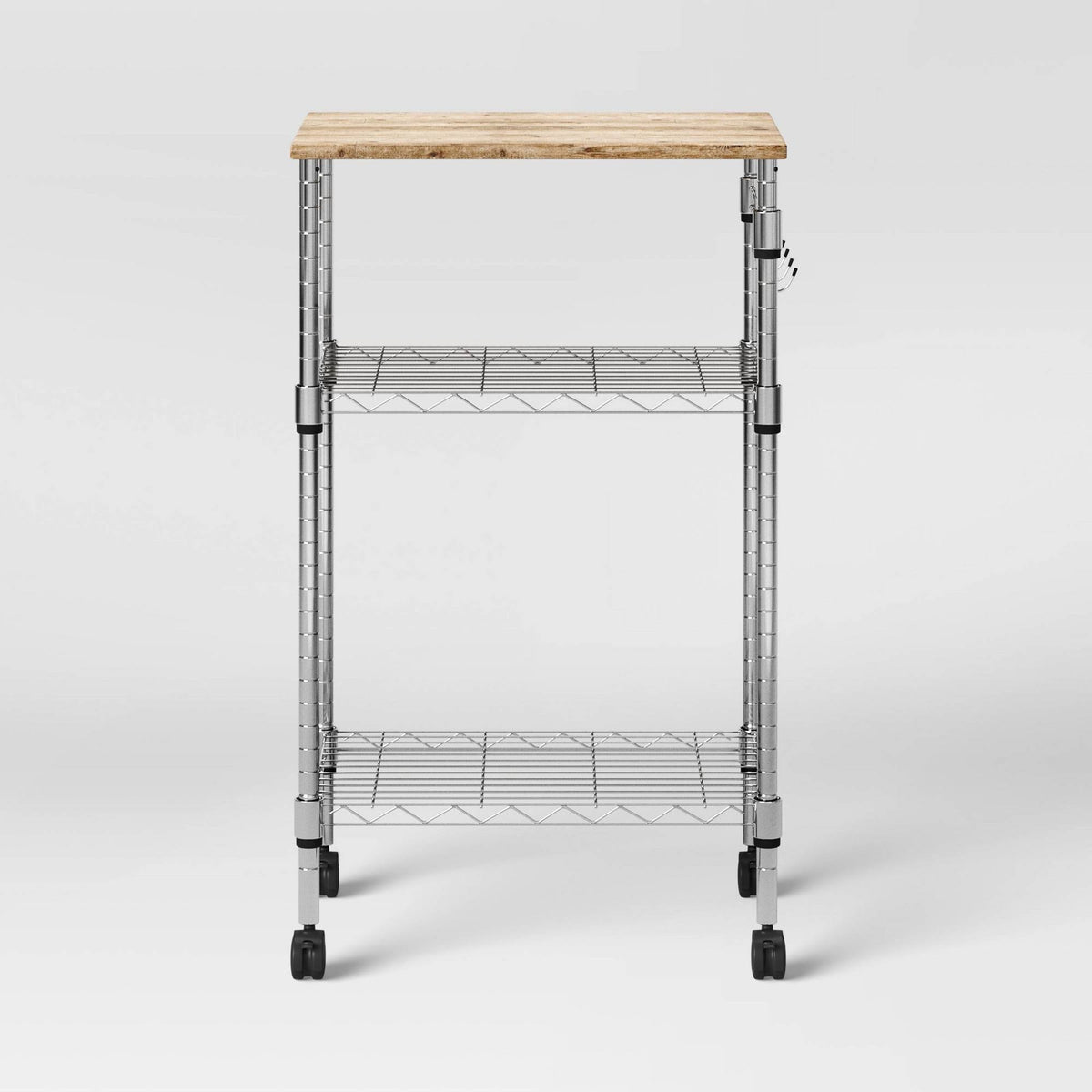 Microwave Cart with Wood Block Top Metal G30253
