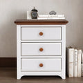 Solid Wood Nightstand with USB Charging Port and Three Drawers O6780
