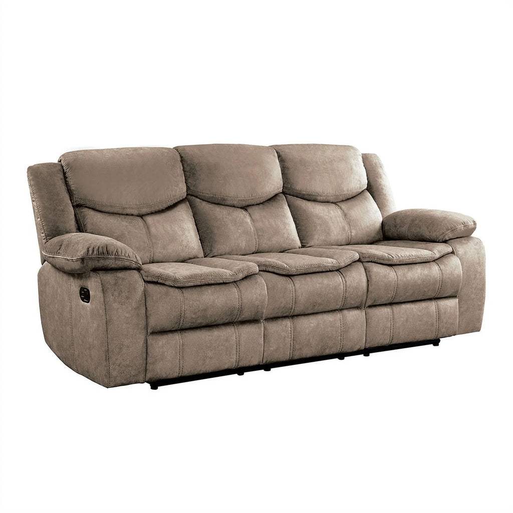Brown Microfiber 2-Piece Reclining Sofa Set J7880