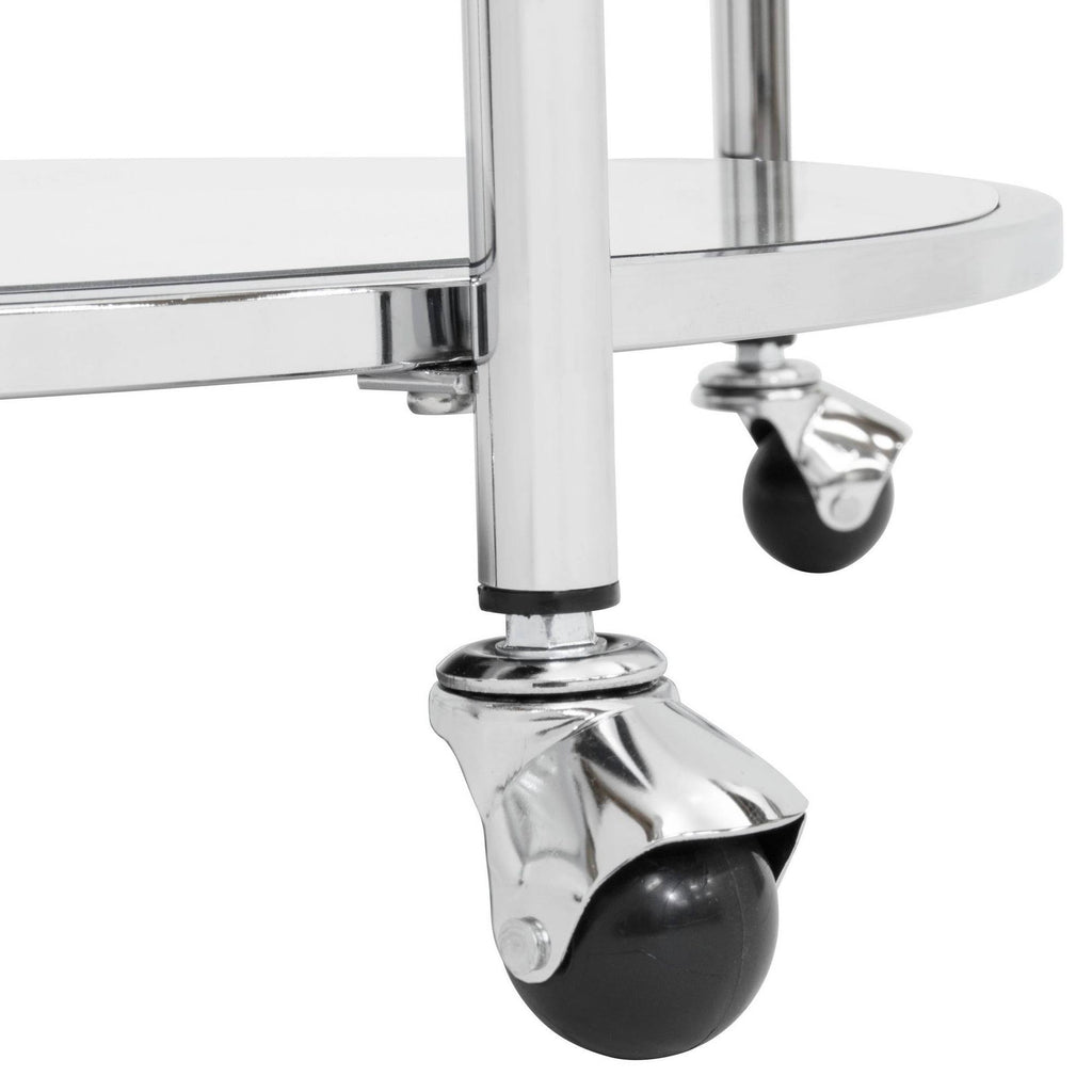 24x22 Round Cart Chrome Clear Glass S7791