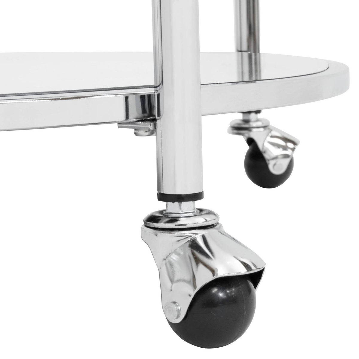 24x22 Round Cart Chrome Clear Glass S7791