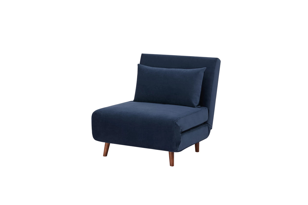 Light Gray Polyester Convertible Futon Chair E58838