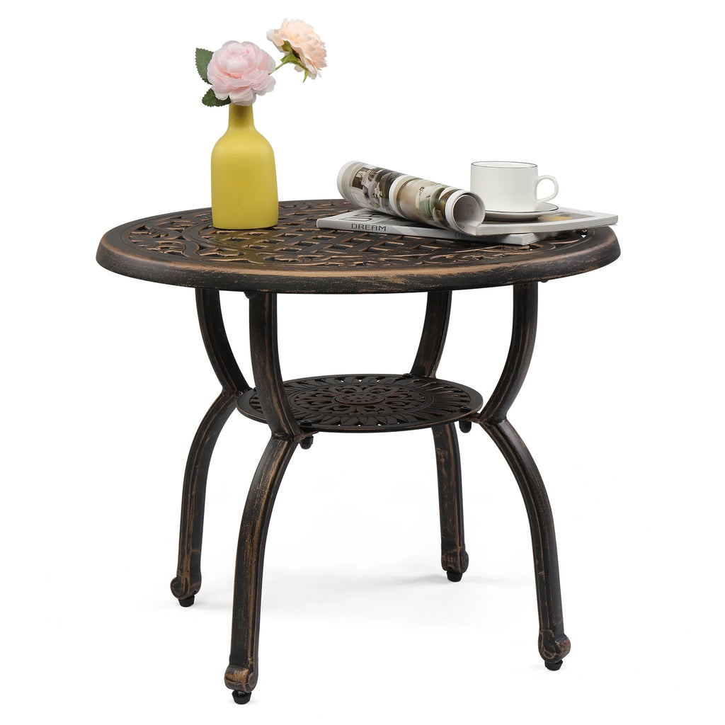 21 in Aluminum Square Side Table I489460