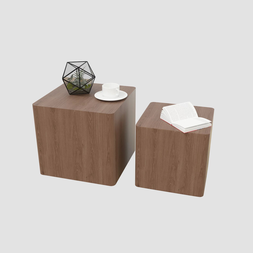 Walnut MDF Nesting Table Set of 2 K4656