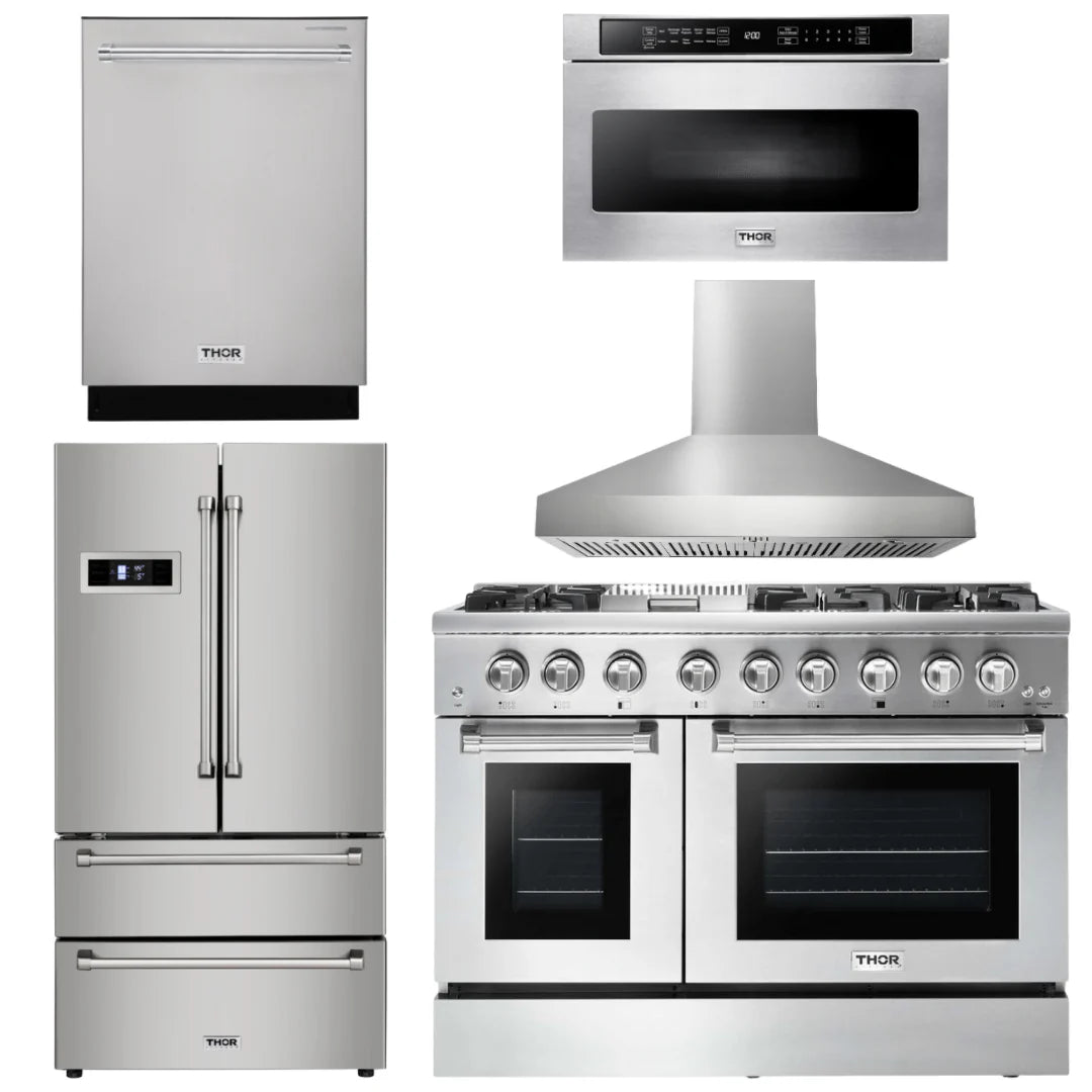 48 Dual Fuel Range, Range Hood, Refrigerator, Dishwasher, Microwave X3847