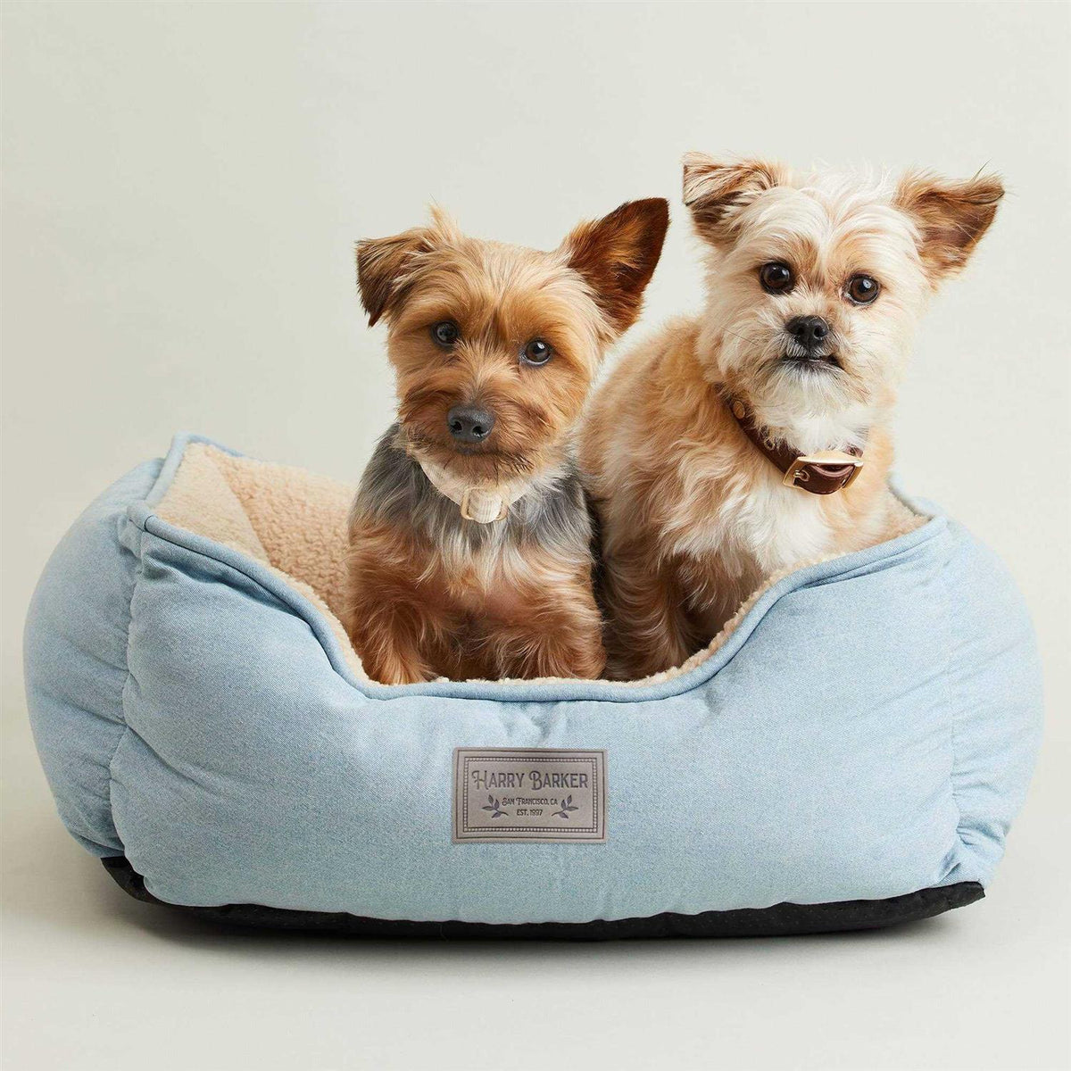 Blue Chambray Sherpa Pet Bed F10272