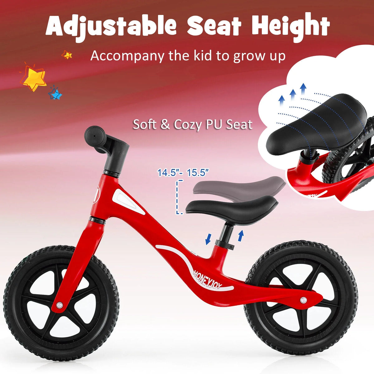 No Pedal Lightweight Toddler Training Bicycle with Adjustable Seat K946