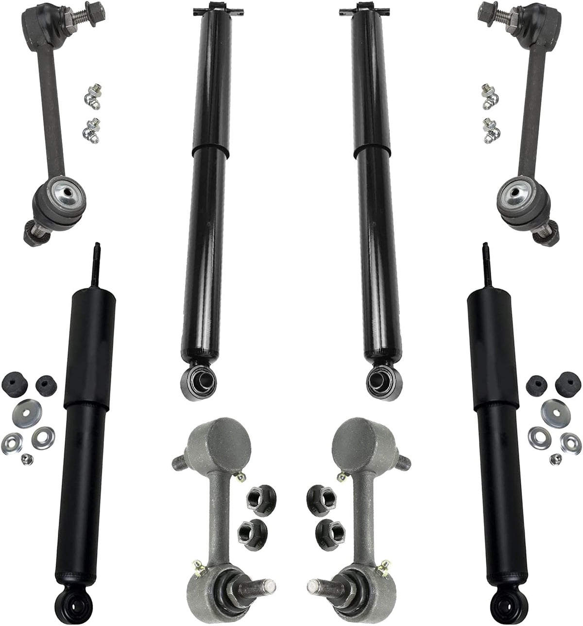 Front and Rear Shock Absorbers and Sway Bars 8pc Set N56046