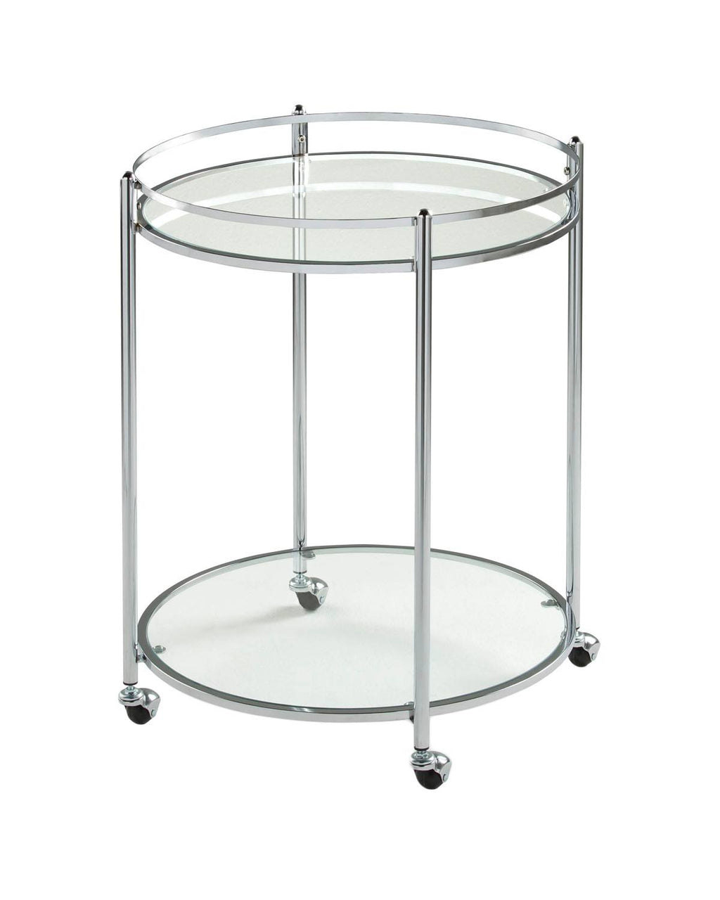 24x22 Round Cart Chrome Clear Glass S7791