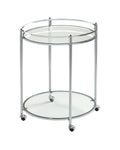 24x22 Round Cart Chrome Clear Glass S7791