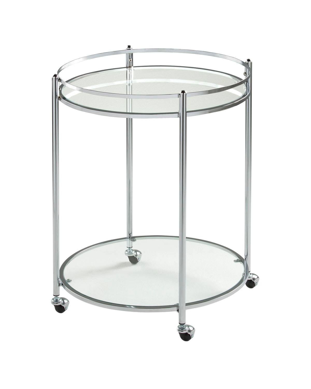 24x22 Round Cart Chrome Clear Glass S7791