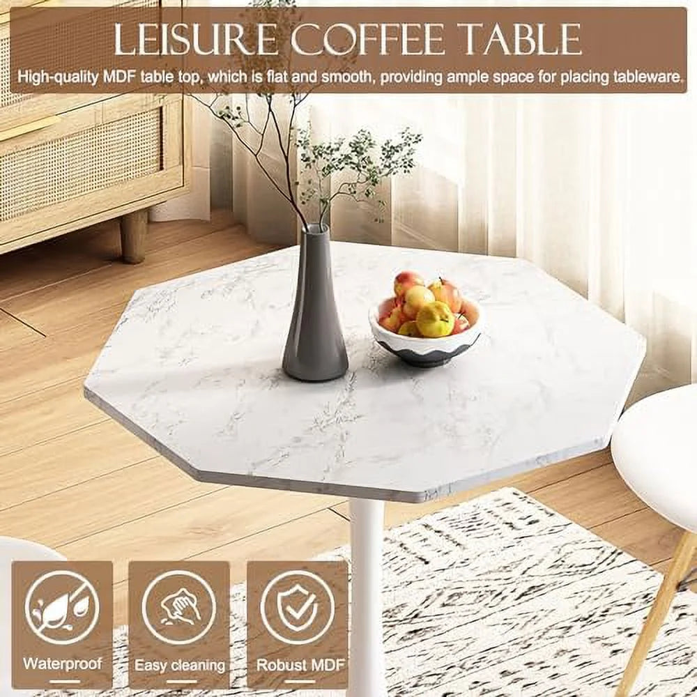 31.50" Modern Octagonal Dining Table with MDF Table Top Metal Base N16774