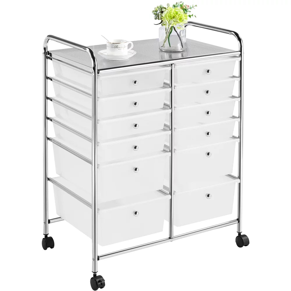 12 Drawer Rolling Storage Cart Black J150458