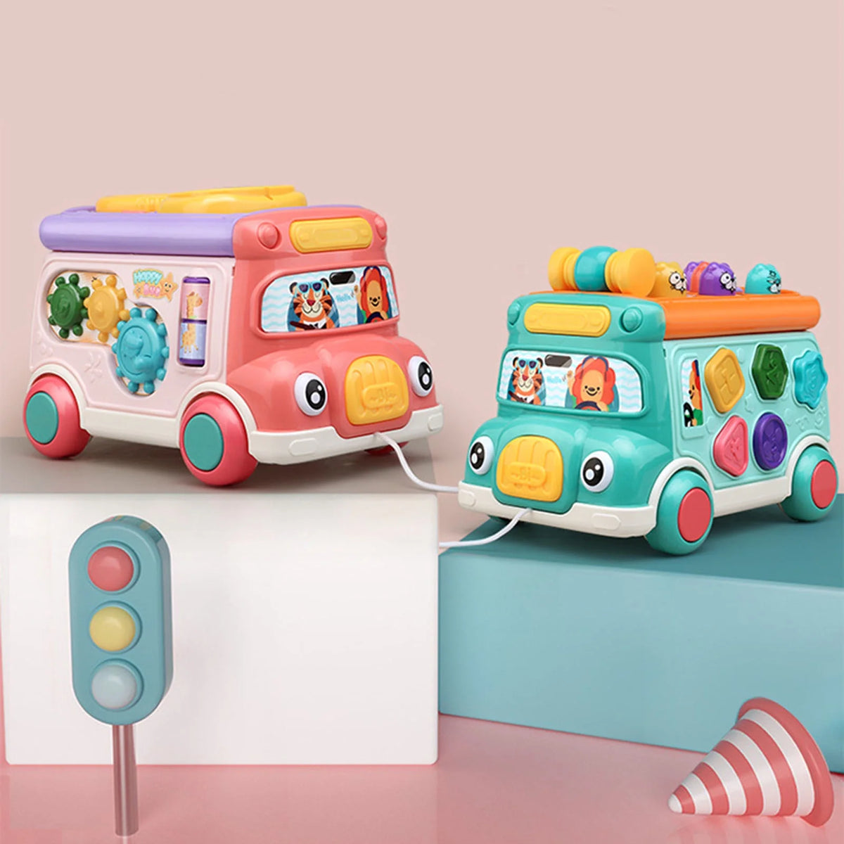 Toddler Music Bus Toys with Light Sound J35317