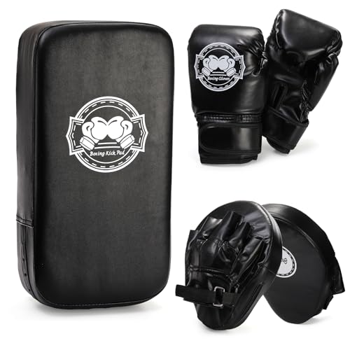 3-in-1 Kids Boxing Set with Punching Gloves Mitts Kick Pad S9849
