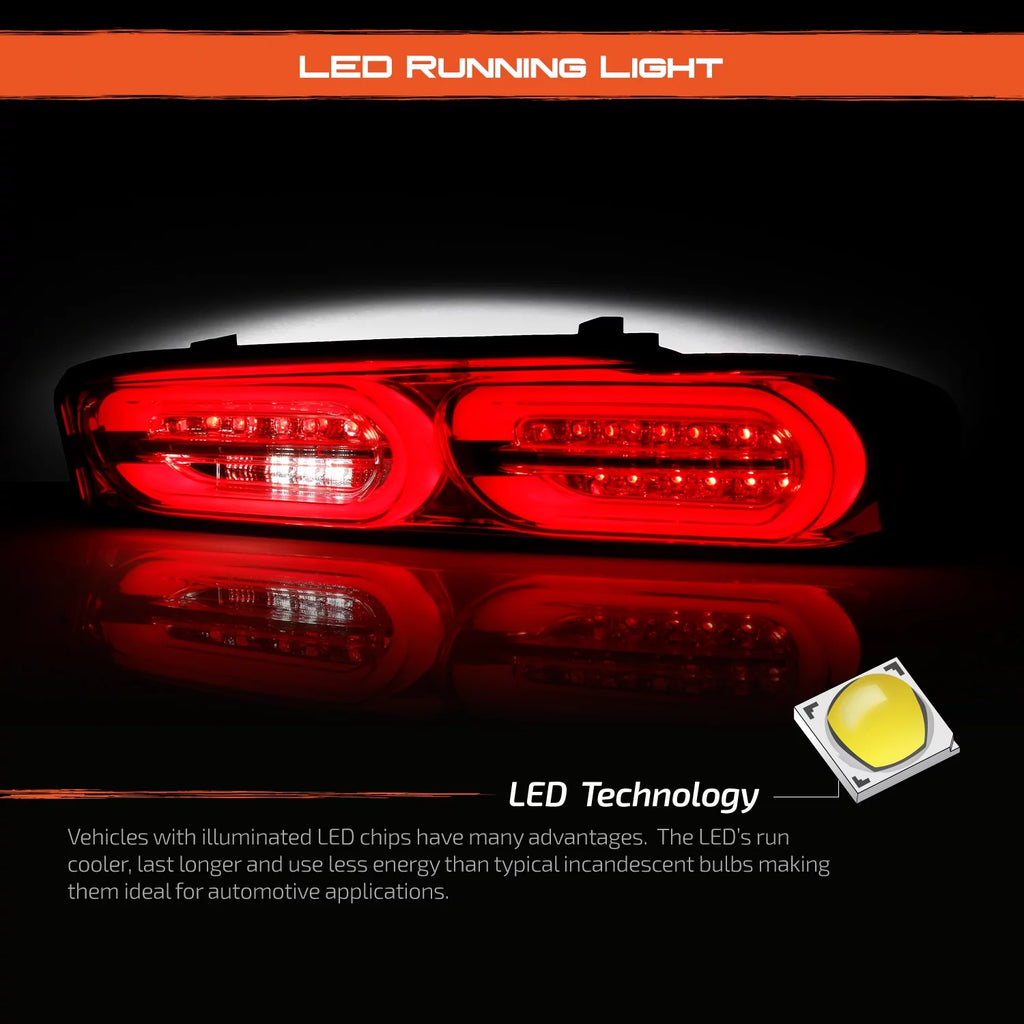 Chrome LED Tail Lights Brake Lamp Pair P561