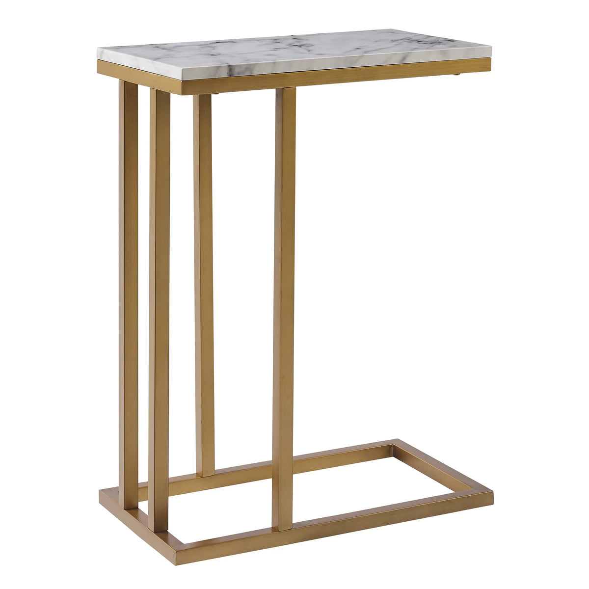 Marble-Look C Shape Side Table Z3355