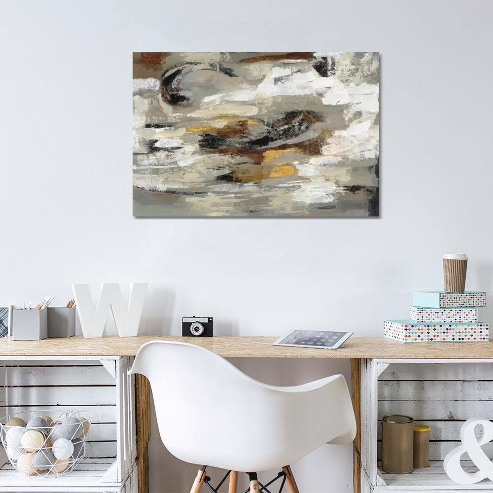 Neutral Gray Abstract Canvas Wall Decor Prints Y58407