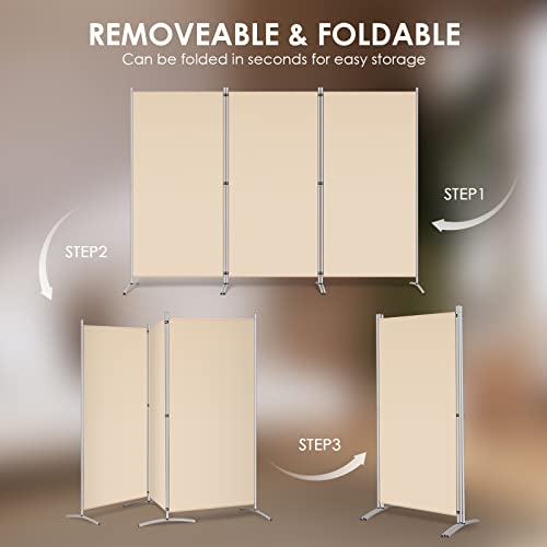 4 Panel 6 FT Folding Privacy Screen Room Divider, Black M52915