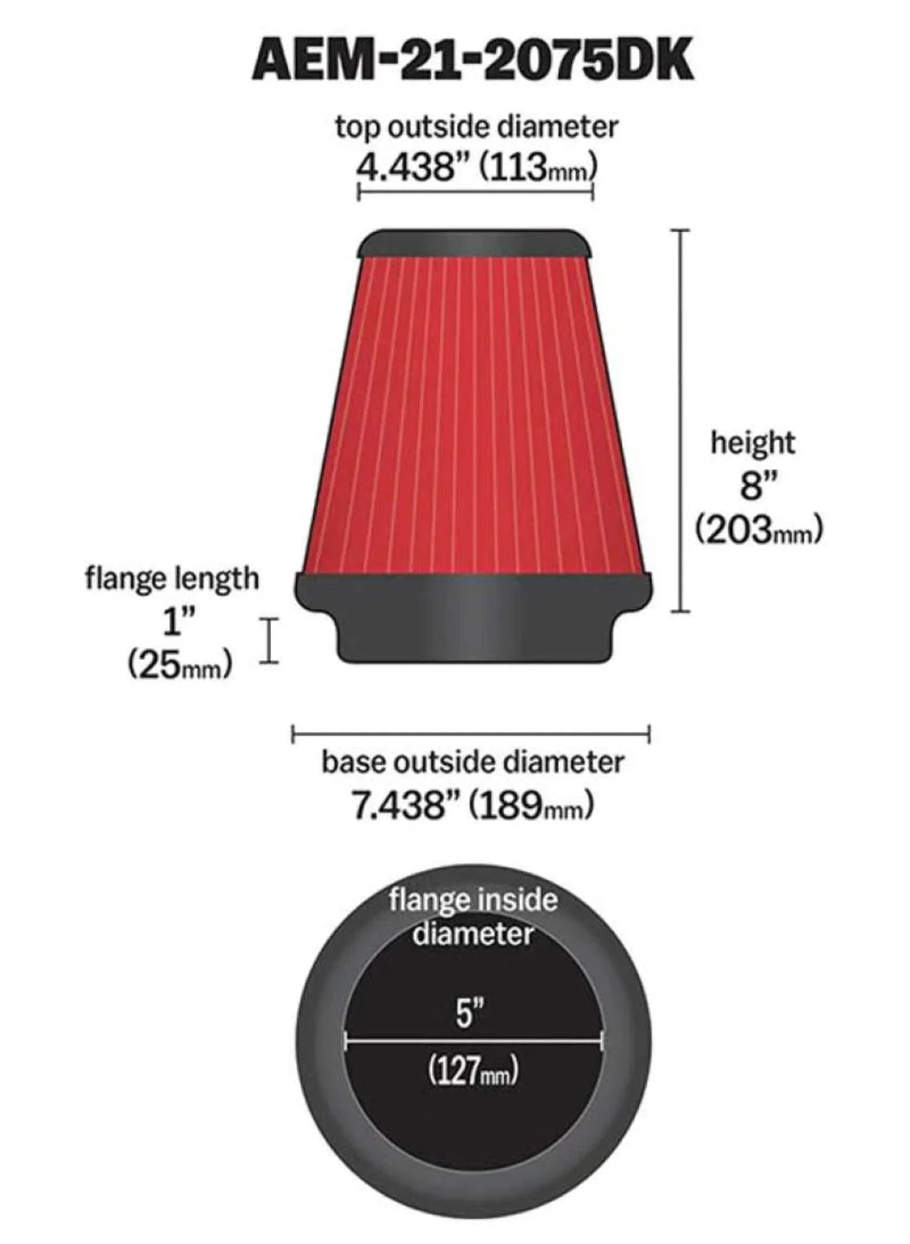 Universal DryFlow Clamp-On Air Filter W23258